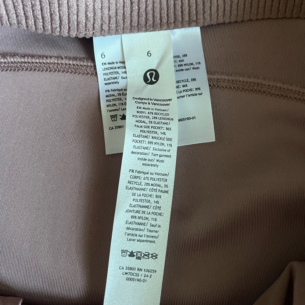 Lululemon Ribbed Softstreme High-Rise Short 2" twilight rose size 6 NWT - Picture 8 of 8